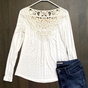 Anthropologie Meadow Rue Cream Top